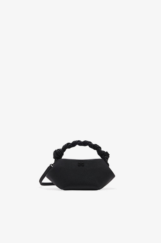 Black Black Grained Mini Bou Bag - GANNI